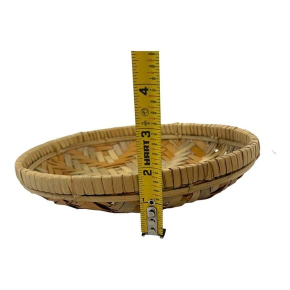 Basket African Winnowing Woven Reed Tray Kenya 8.5" Serving Centerpiece Storage - Picture 4 of 5